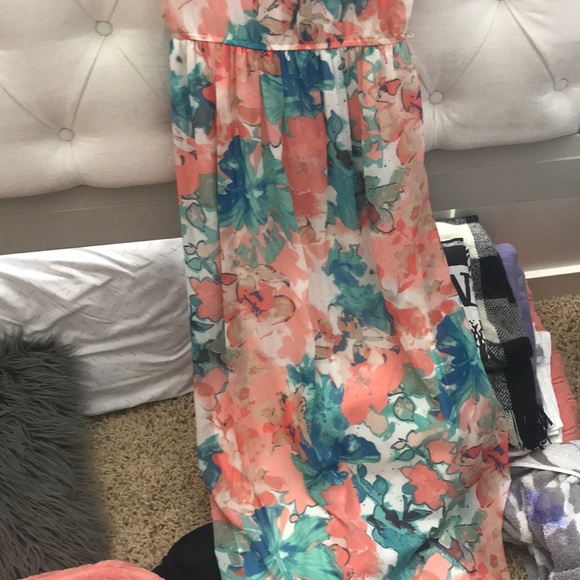 Floral Maxi Dress with Crochet top - Picture 2 of 2